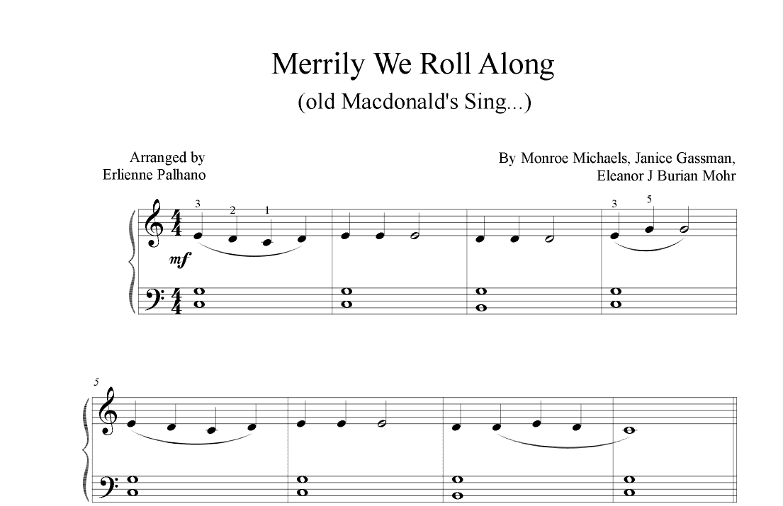 Merrily We Roll Along (old Macdonald's Sing...) (arr. Erlienne Palhano)