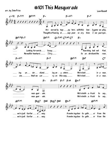 This Masquerade (arr. John Fries)