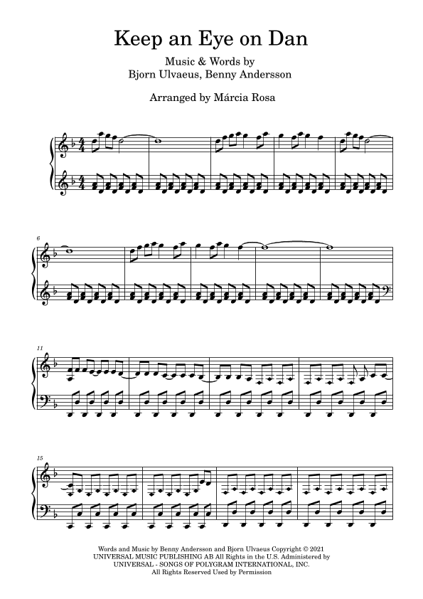 Keep An Eye On Dan (arr. Márcia Rosa)