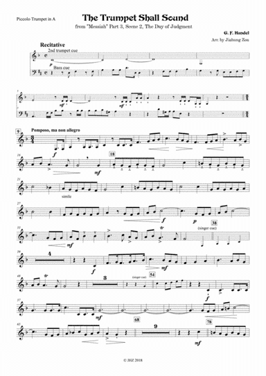 "The Trumpet Shall Sound" for Brass Quintet and Bass Voice (arr. Jiahung Zou)