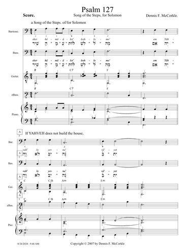 Psalm 127 - Score Only