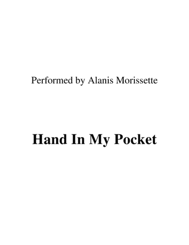 Hand In My Pocket (arr. Ronn M)