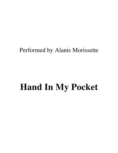 Hand In My Pocket (arr. Ronn M)