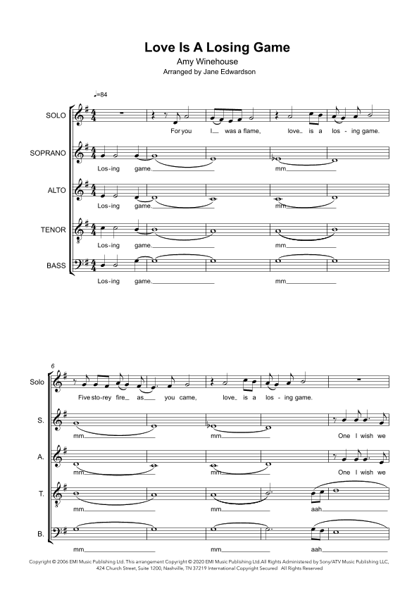Love Is A Losing Game (arr. Jane Edwardson)