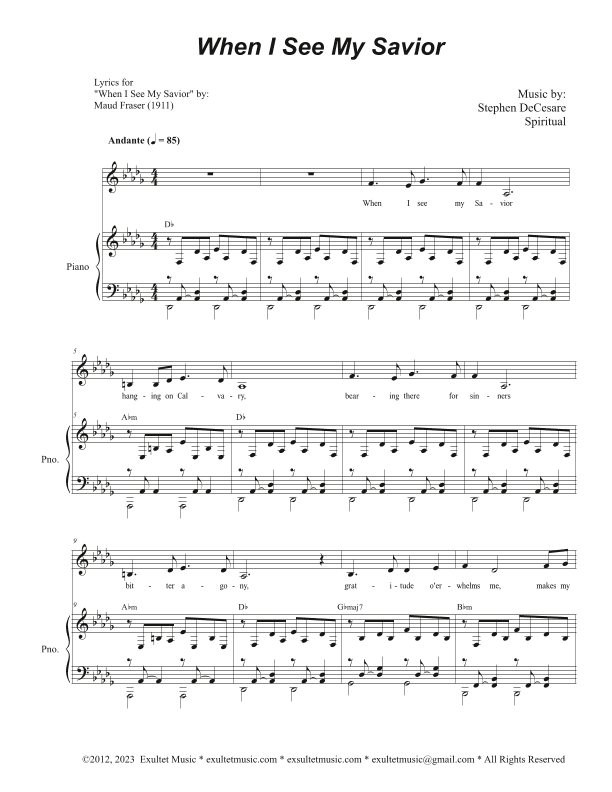 When I See My Savior (with "Were You There") (Unison choir)
