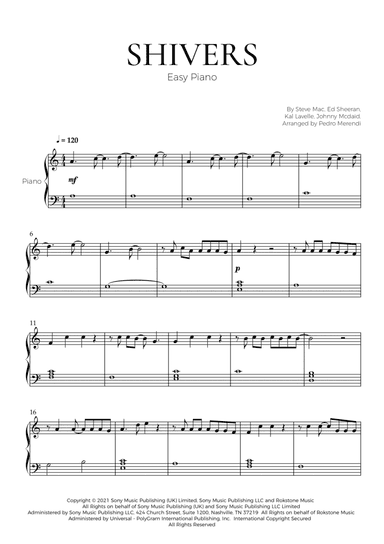 Shivers (arr. Pedro Merendi)