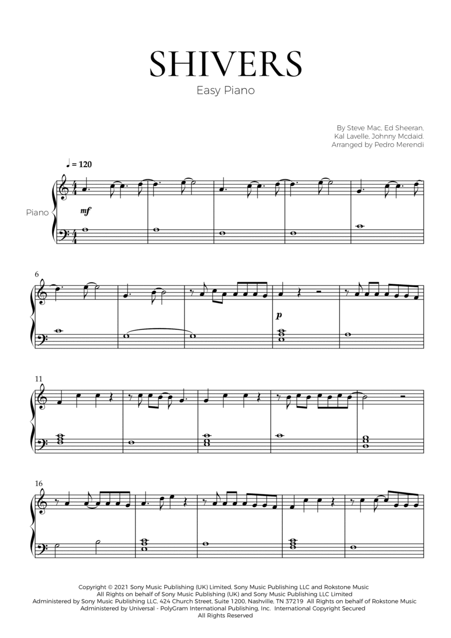 Shivers (arr. Pedro Merendi)