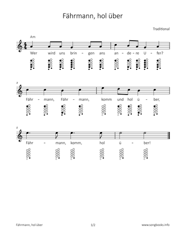 Fährmann, hol über (arr. songbooks.info)