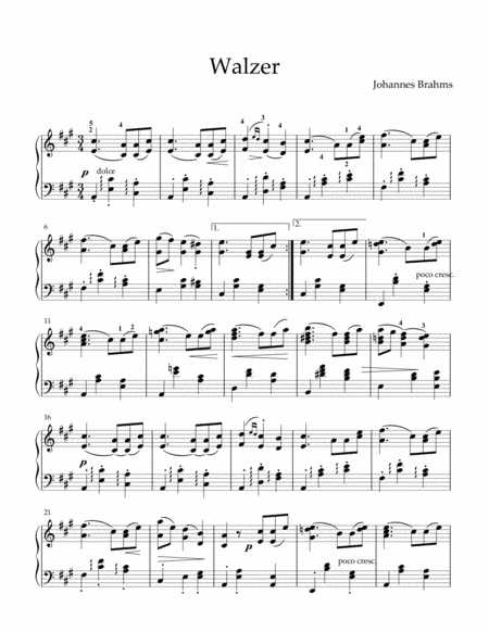 Brahms - Waltz in A Flat Major Op. 39 no.15 (arr. MPS)