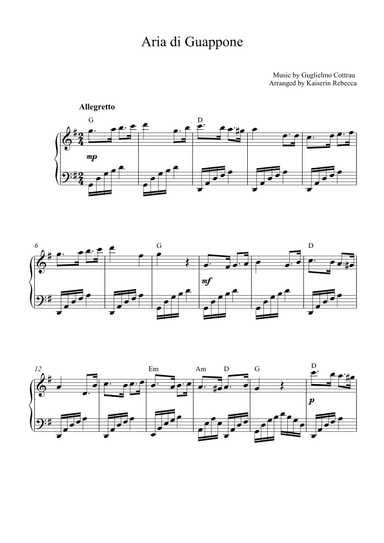 Aria di Guappone (arr. Kaiserin Rebecca)