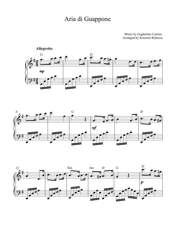 Aria di Guappone (arr. Kaiserin Rebecca)