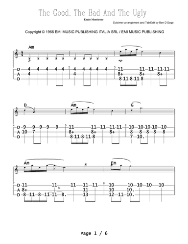 The Good, The Bad And The Ugly (main Title) (arr. Ben D'Ooge)