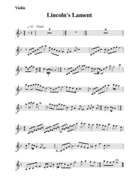 Lincoln's Lament (Violin part)