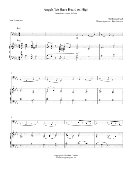 Tuba - Angels We Have Heard on High (smooth jazz) (arr. Dan Cutchen)