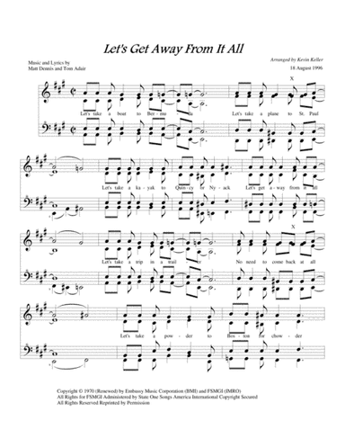 Let's Get Away From It All (arr. Kevin Keller)
