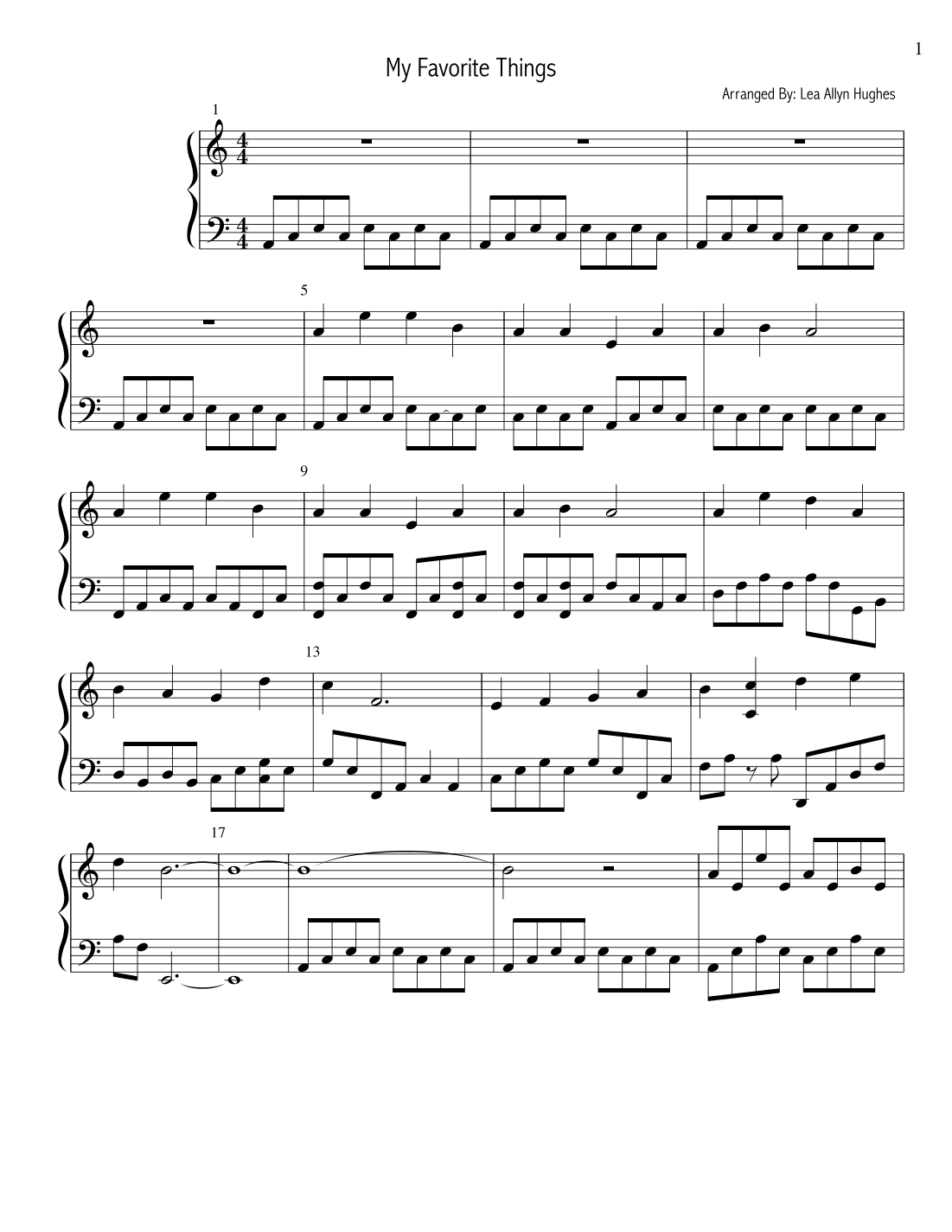 My Favorite Things (arr. Lea Allyn Hughes)