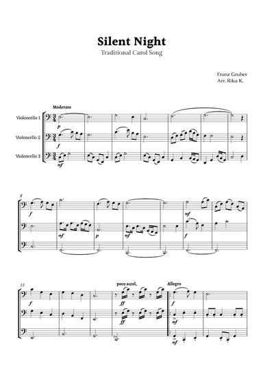 Silent Night for Cello Trio (arr. Rika K.)