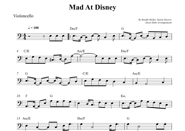 Mad At Disney (arr. Wesley S Silva)