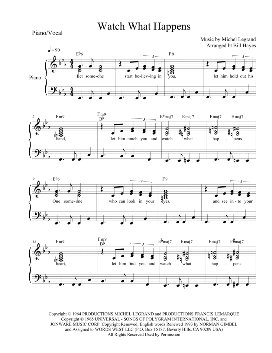 Watch What Happens (arr. Bill Hayes)
