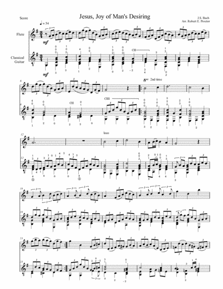 Jesu, Joy of Man's Desiring for Flute and Guitar (arr. Robert E. Proctor)