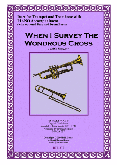 When I Survey The Wondrous Cross - Duet for Trumpet and Trombone with Piano Accompaniment PDF (arr. Brendan Elliget MAGA 537)
