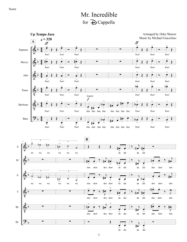 Pow! Pow! Pow! - Mr. Incredibles Theme (arr. Deke Sharon)