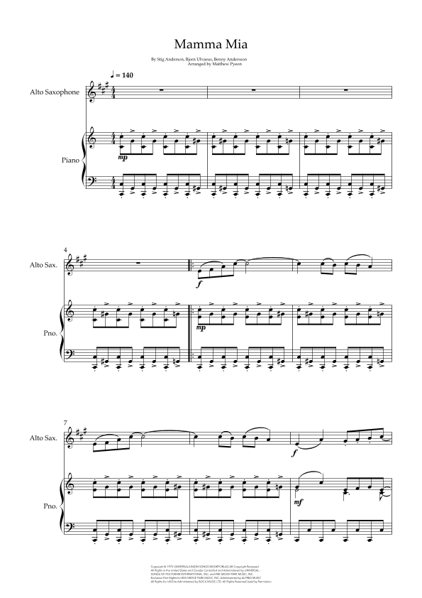 Mamma Mia (arr. Matthew pyeon)