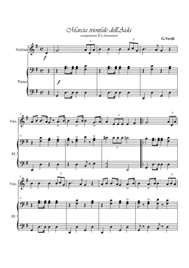 Triumphal march of Aida. Violin and piano (arr. Ester Alessandrini)