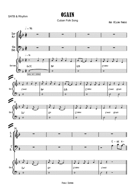 Osain (Cuban Folk Song) (arr. Rejean Marois)
