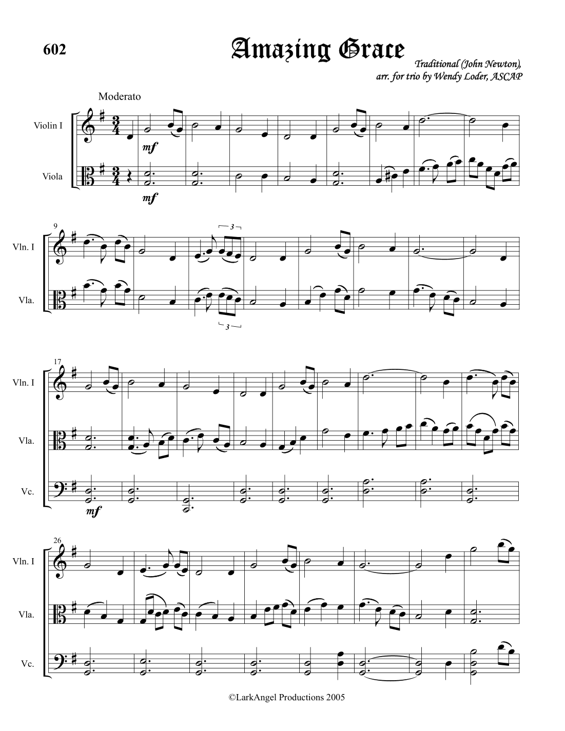 Amazing Grace (arr. Wendy Loder, ASCAP)