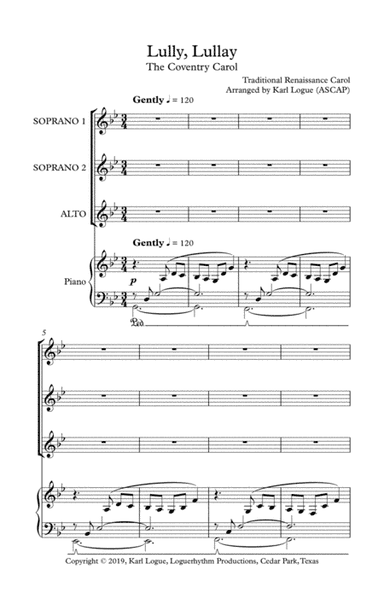 Lully, Lullay - The Coventry Carol (arr. Karl Logue)