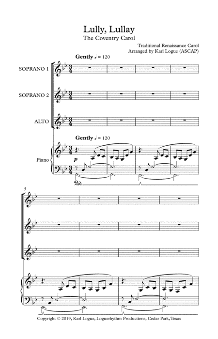 Lully, Lullay - The Coventry Carol (arr. Karl Logue)
