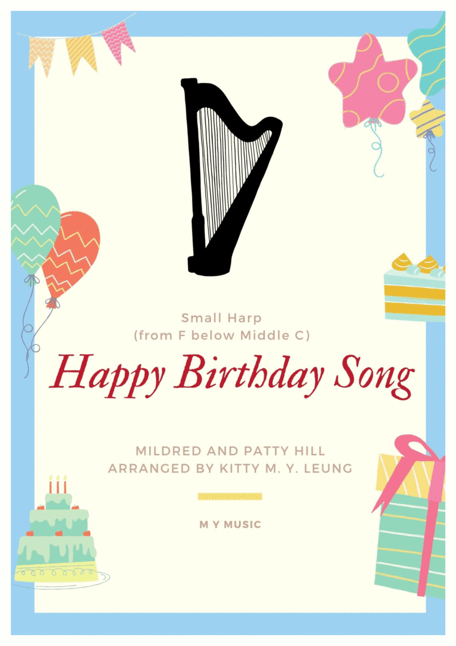 Happy Birthday Song - Small Harp (from F below Middle C) (arr. Kitty M. Y. Leung)