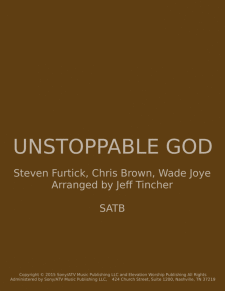 Unstoppable God (arr. Jeff Tincher)