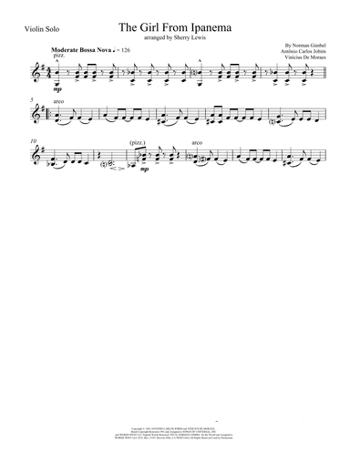 The Girl From Ipanema (garôta De Ipanema) (arr. Sherry Lewis)
