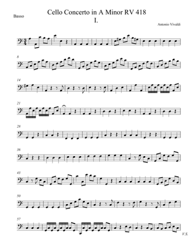 Cello Concerto in A Minor RV 418 Movement I (arr. Nick Lacanski)