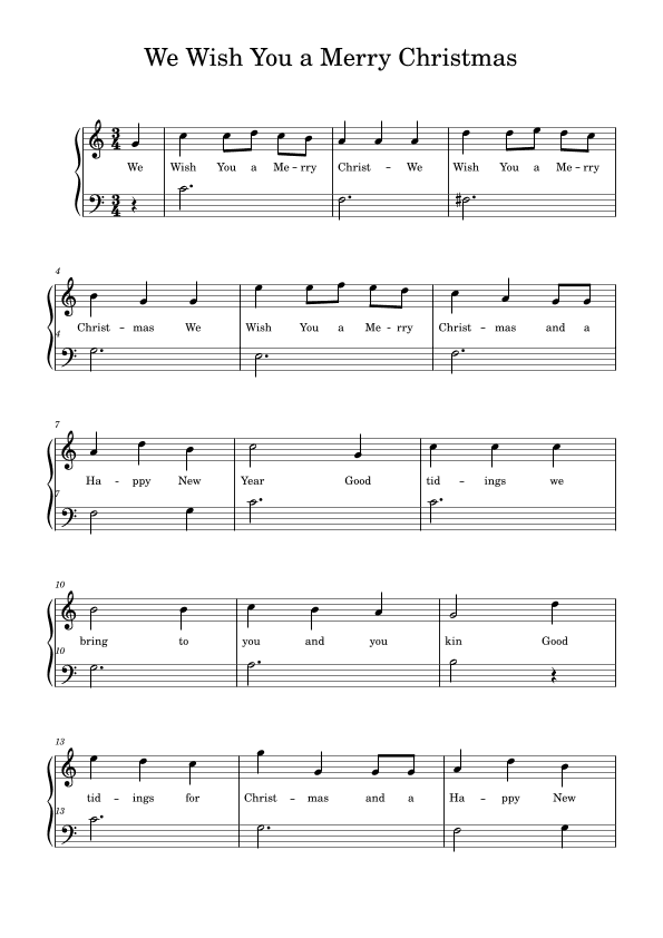 We Wish You a Merry Christmas C major (arr. Caroline Rocha)