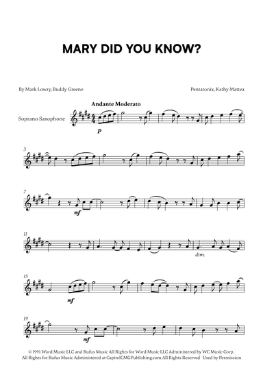 Mary, Did You Know? (arr. Cadenza Editions)