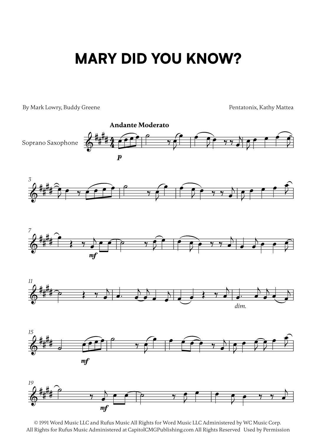 Mary, Did You Know? (arr. Cadenza Editions)