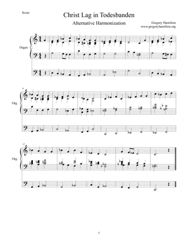 Christ Lag in Todesbanden - Christ Lay in the Bonds of Death - Alternative Harmonization