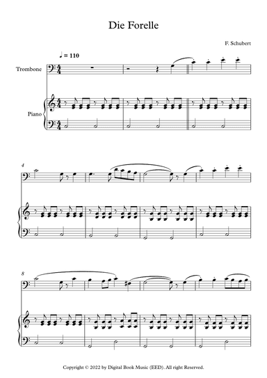 Die Forelle - Franz Schubert (Trombone + Piano) (arr. Digital Book Music)