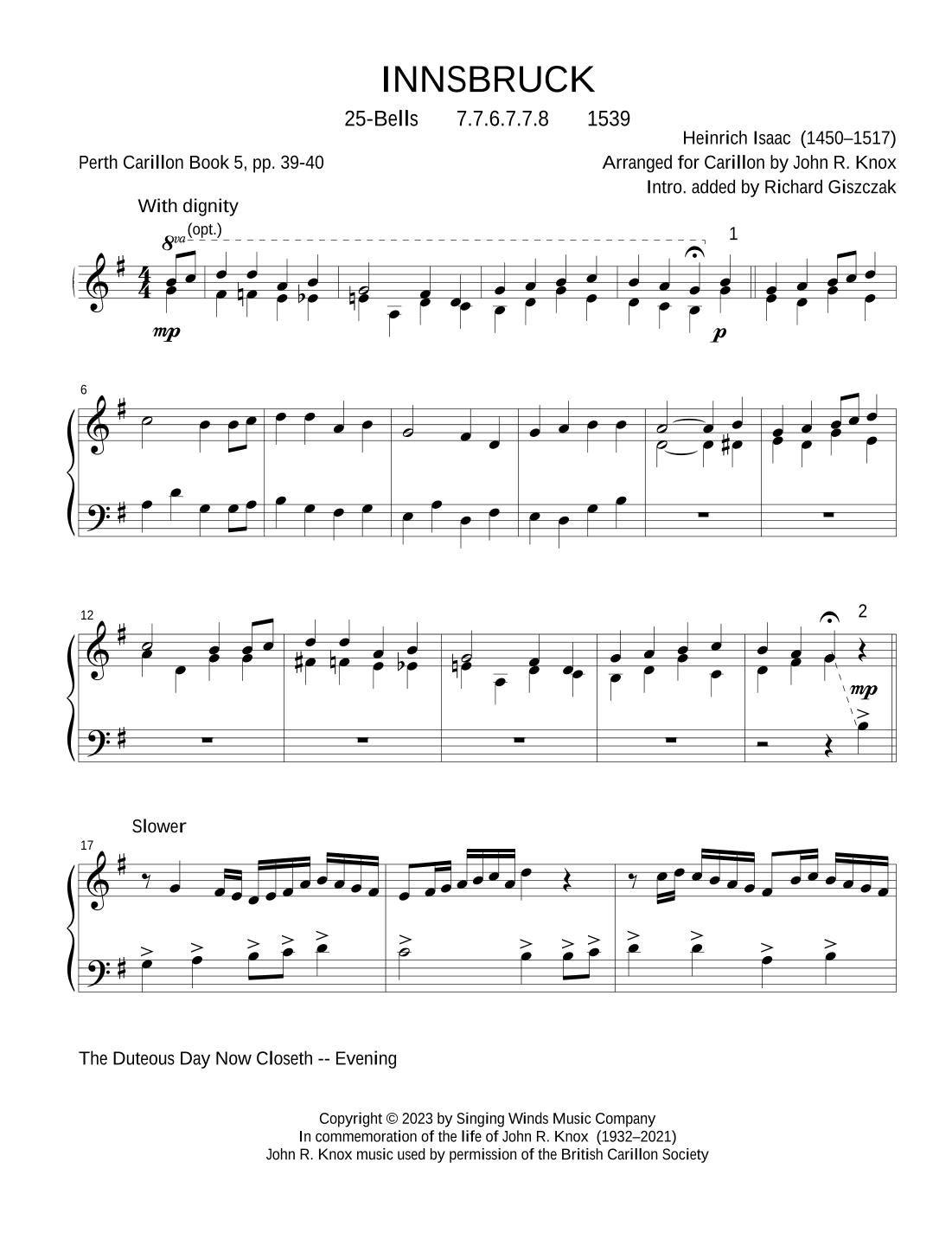 25B. INNSBRUCK (arr. John R. Knox & Richard Giszczak)