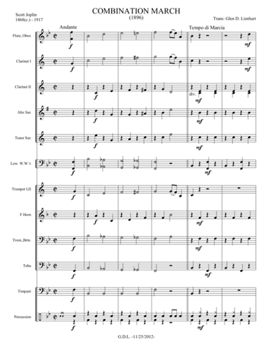 Combination March - Extra Score (arr. Glen D. Lienhart)