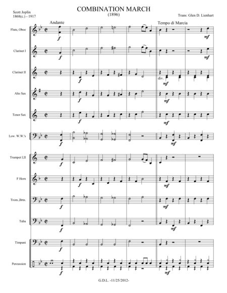 Combination March - Extra Score (arr. Glen D. Lienhart)