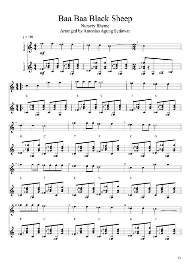 Baa Baa Black Sheep (arr. Antonius Agung Setiawan)
