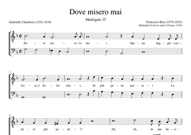 Dove misero mai (arr. Early Music Scores)