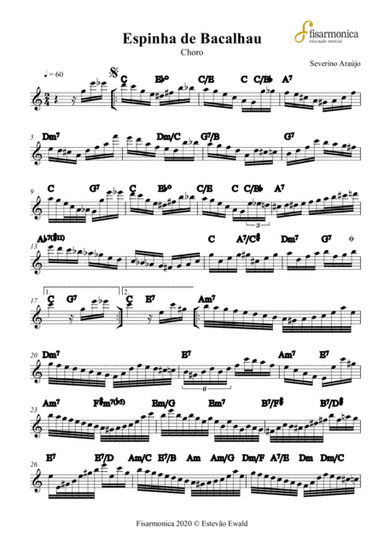 Espinha de Bacalhau (Brazilian Choro) | Sheet Music for Piano, Accordion, Guitar (arr. Estevão Ewald)