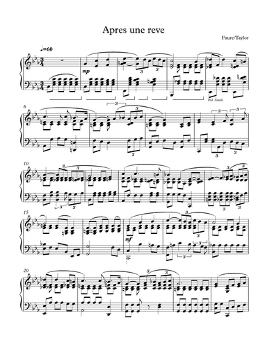 Apres un reve  (After a dream) (arr. Paul Taylor)
