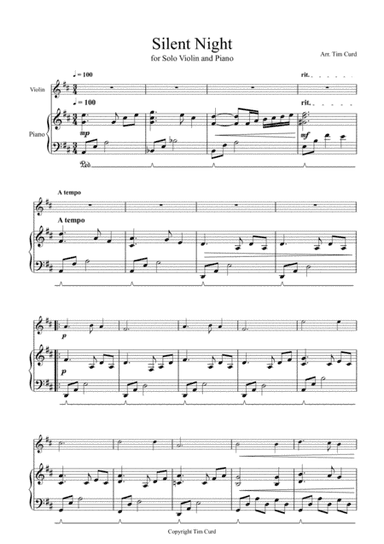 Jingle Bells for Solo Violin and Piano (arr. Tim Curd)
