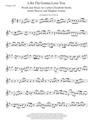 Like I'm Gonna Lose You (arr. Kevin Busse)